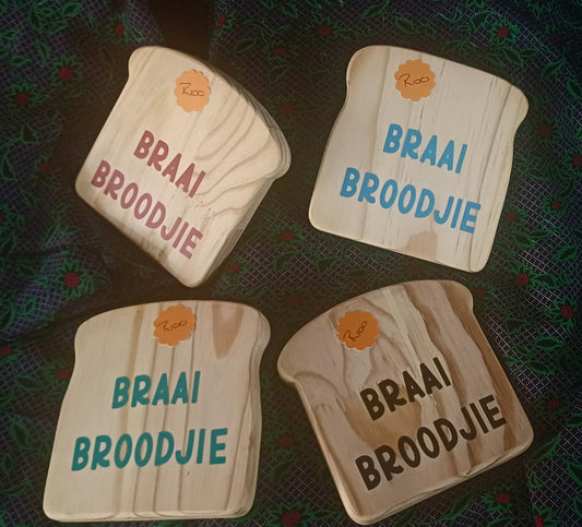 Rustic Wooden Braai Broodjie Serving Board